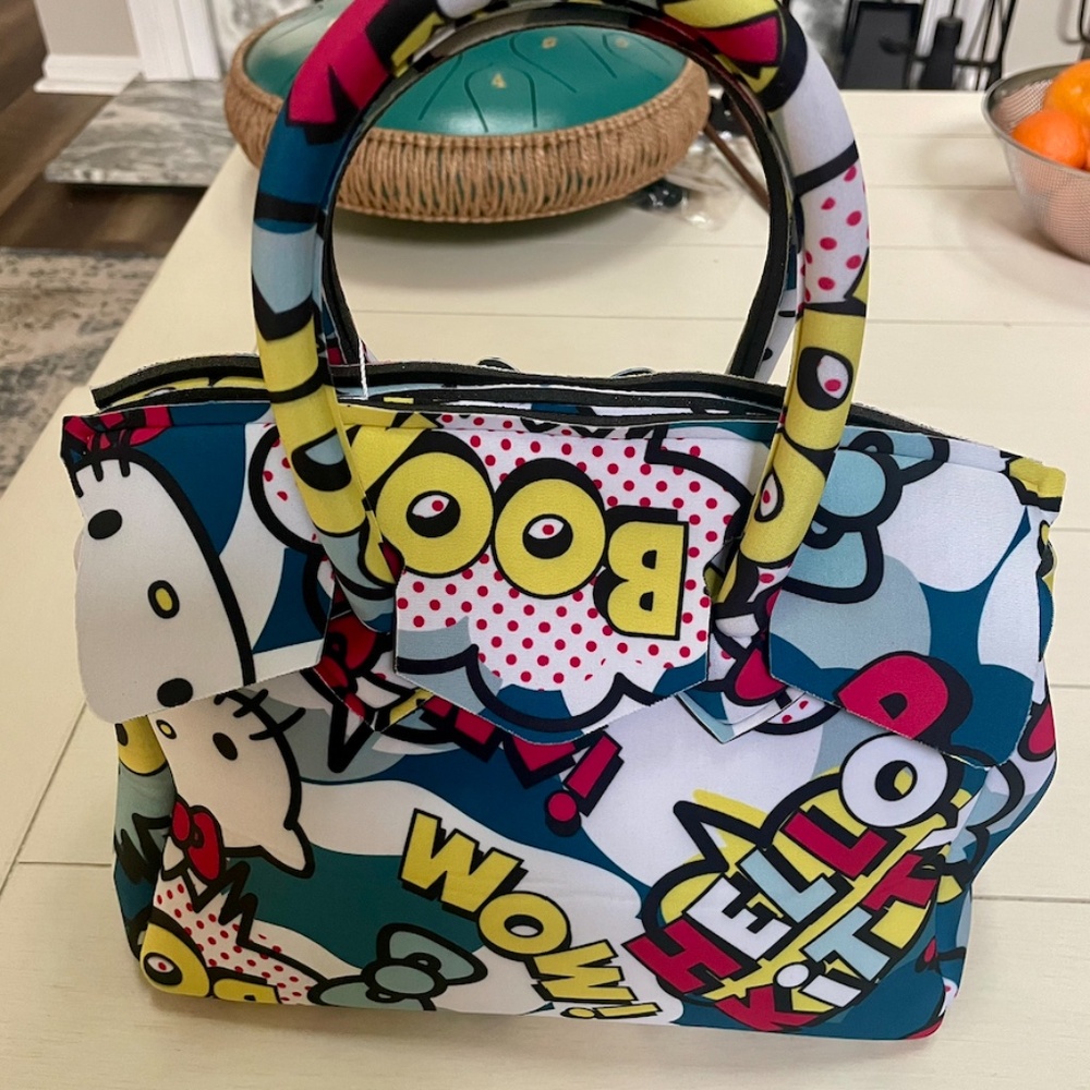 Adorable Blue Hello Kitty Comic Strip Tote - Picture 2 of 4